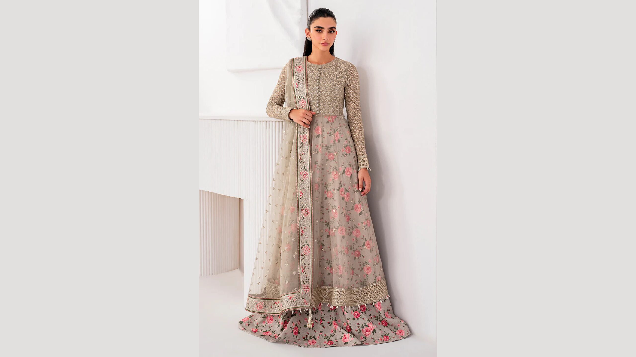 EMBROIDERED CHIFFON UC-3059