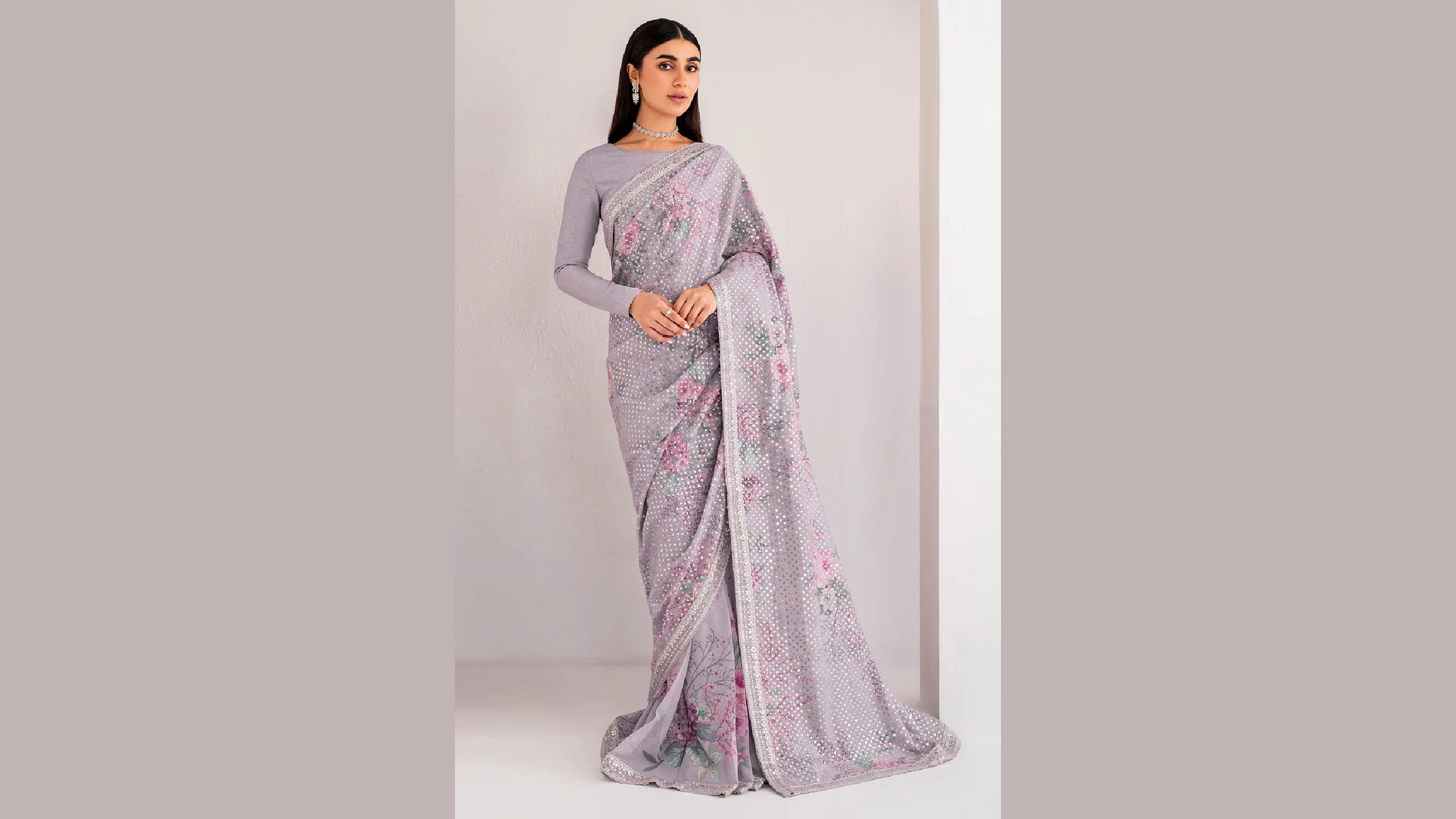 EMBROIDERED CHIFFON UC-3060